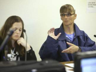 Inmate Michelle-Lael Norsworthy, right, speaks as her attorney Kate Brosgart listens during her parole hearing. (AP Photo/Steve Yeater) styles medium public images blog posts Adam Dupuis 2015 08 08 635678223920925723 California Prisons Se Ku