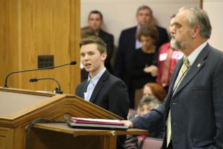 Andrew Wilson, (top image left) a student at Appomattox Regional Governor’s school, and a trans man, said he’d been using the male restrooms since freshmen year without incident. “If house bill 781 was implemented, I’d be forced to use the women’s facilities and locker rooms,” said the soccer team member. “This would impact me if I was at away games if people did not know I was trans,” he said. styles medium public images blog posts Adam Dupuis 2016 02 13 IMG 4374