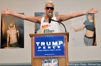 Yiannopoulos at the Gays For Trump Rally in Cleveland. Photo by Michael Key. styles medium public images blog posts Adam Dupuis 2016 07 20 WEB GayforTrump