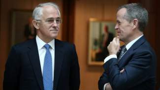 Prime Minister Malcolm Turnbull and Mr Shorten have differing views on the plebiscite. Photo: Alex Ellinghausen