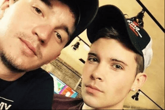 Dewey Lainhart, left, with fiance Cody Moore, says, 'We're both two country folks.' Photo: Cody Moore styles medium public images blog posts Adam Dupuis 2016 10 21 Screen Shot 2016 10 21 at 11.41.26 AM