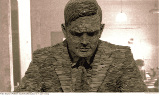 Artist Stephen Kettle's stacked slate sculpture of Alan Turing. (Photo: Steve Parker) styles medium public images blog posts Adam Dupuis 2016 10 22 Screen Shot 2016 10 22 at 12.53.52 AM 1