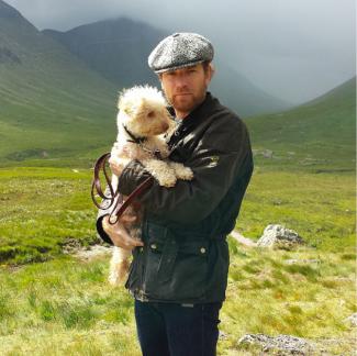 Ewan McGregor doesn't just carry his dog Sid, he carts him off to scenic locales for snuggles. styles medium public images blog posts Adam Dupuis 2016 11 15 ewan mcgregor