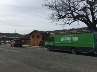 Look for the green food truck of Clif Family Brushetterie for a great lunch. The side salad was a welcome surprise on size and taste.