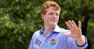 Congressman Joe Kennedy III waving at a parade in 2012. (Martin Grondin, Creative Commons) styles medium public images blog posts Adam Dupuis 2017 05 06 image