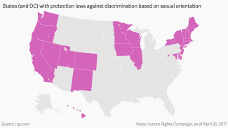 Human Rights Campaign styles medium public images blog posts Matthew Hays 2017 08 09 states and dc with protection laws against discrimination based on sexual orientation mapbuilder 11