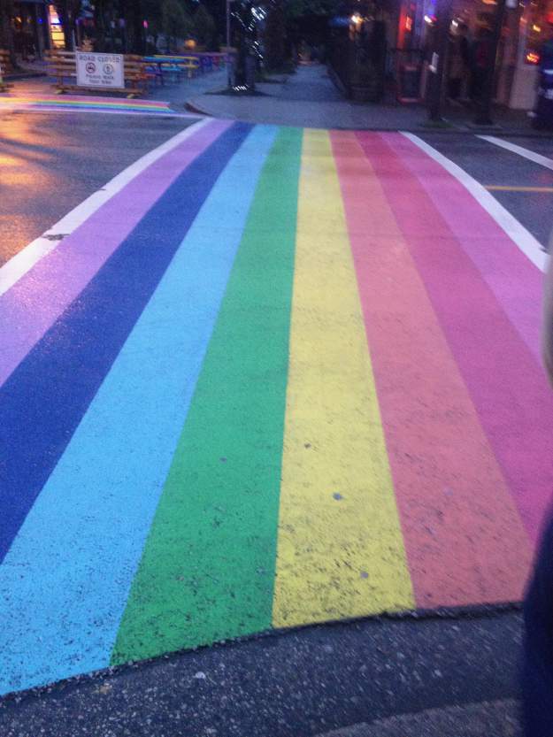 The Vancouver crosswalk were quite vibrant when we visited.