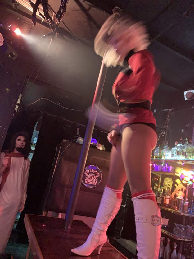 Cannoli performs at Pony while Bosco watches.