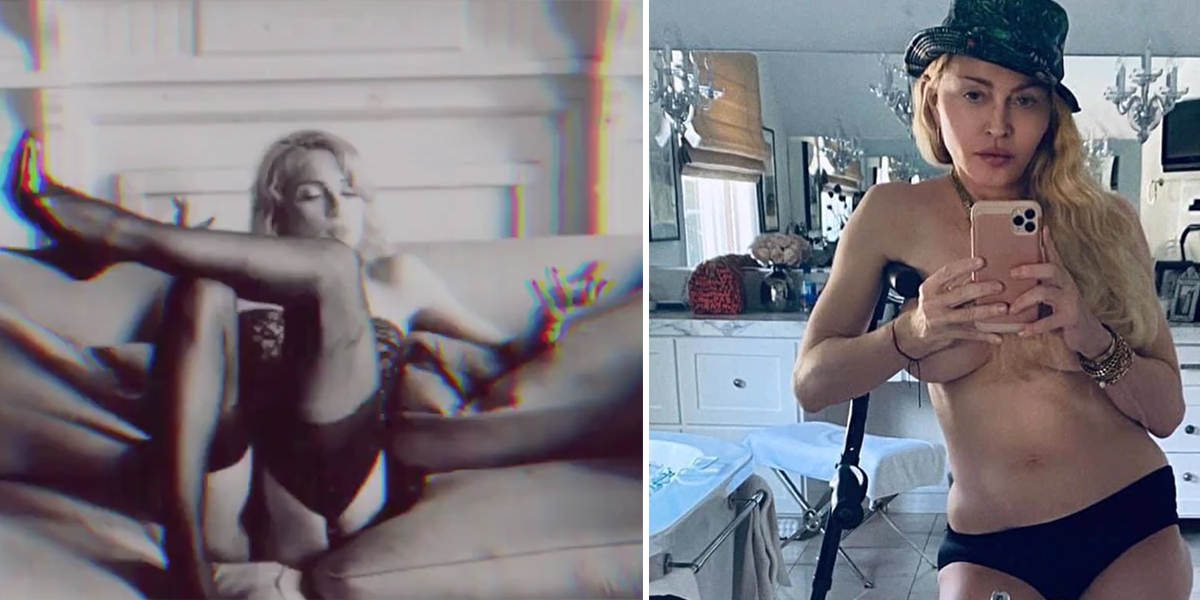 Naked Madonna recreates controversial Sex book image for 