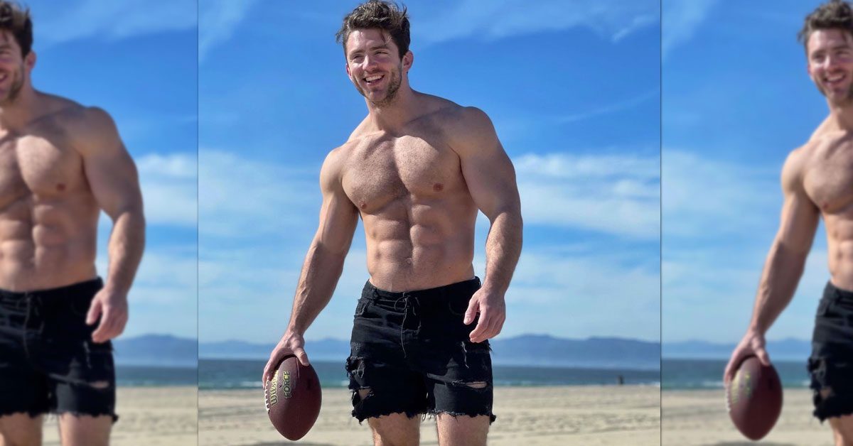 Billy Reilich plays some sports ball on the beach