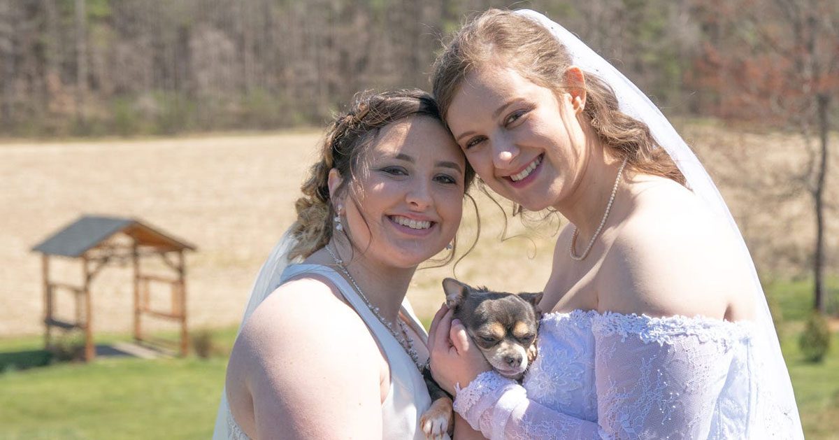 Teegan and Clarissa Templeton on their wedding day