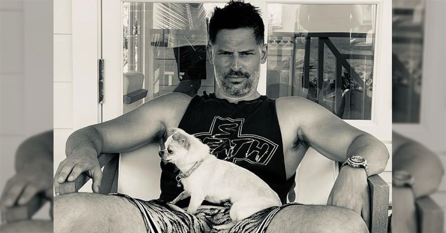 Joe Manganiello and adorbs dog Bubbles (via Instagram)
