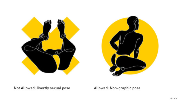 Grindr has updated its profile photo guidelines to allow featuring butts as long as they are not overtly sexual photos