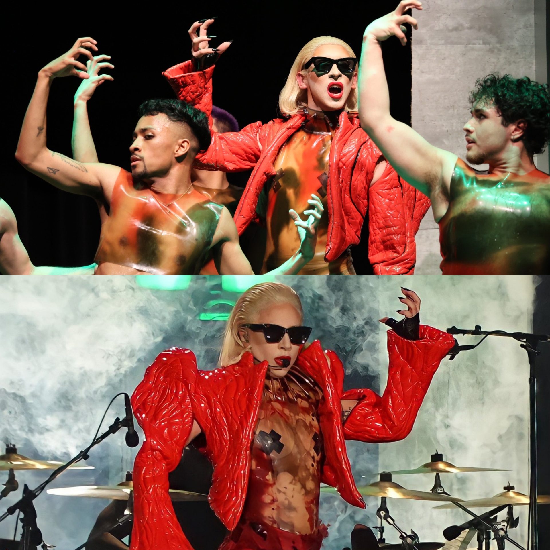 Nick Gaga and dancers impersonate Lady Gaga