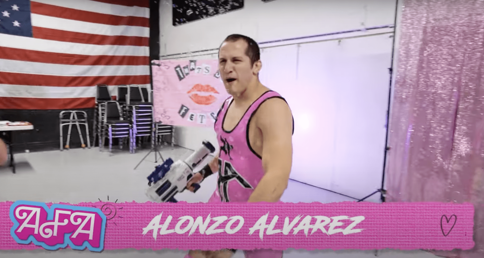 alonzo alvarez enters the ring for the burn book battle royale 