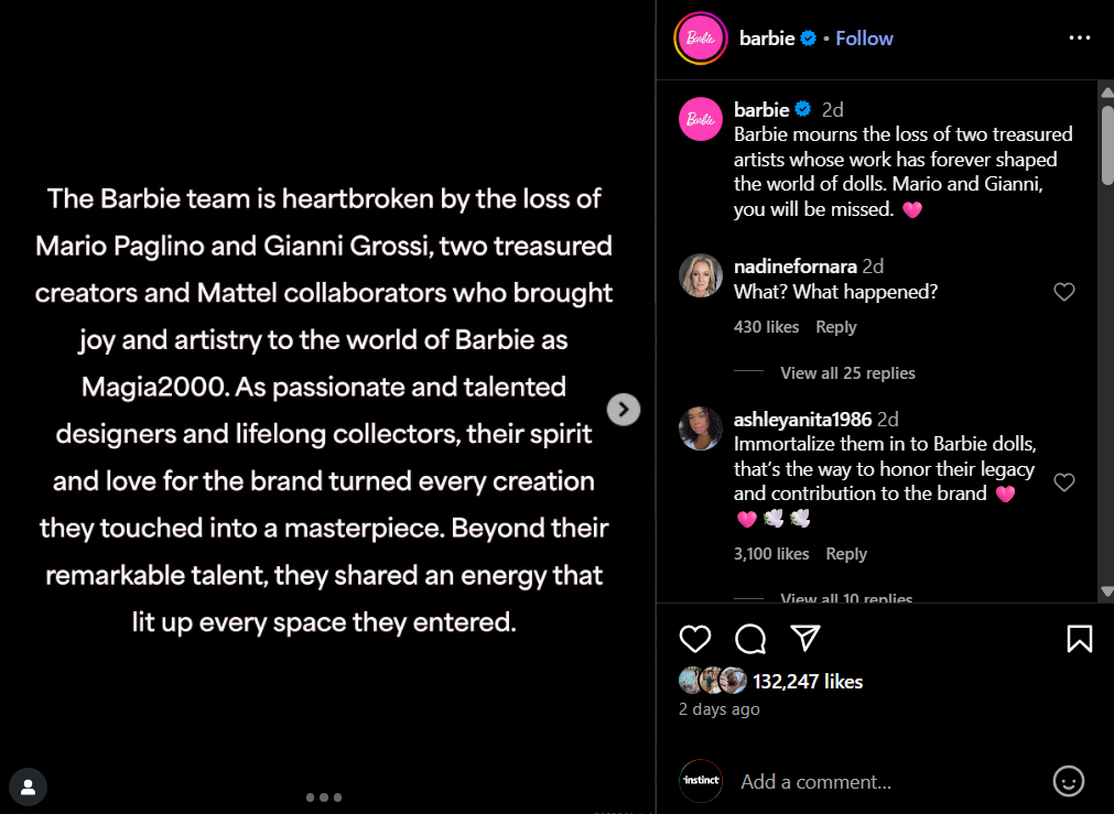 Barbie on Mario Paglino and Gianni Grossi