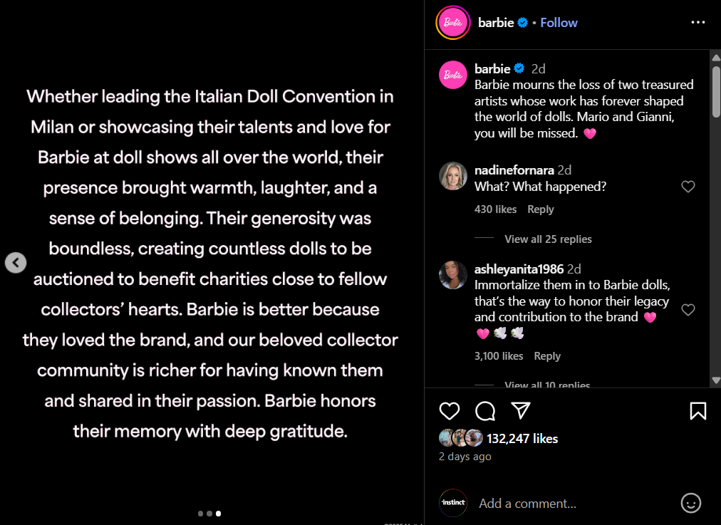 Barbie on Mario Paglino and Gianni Grossi