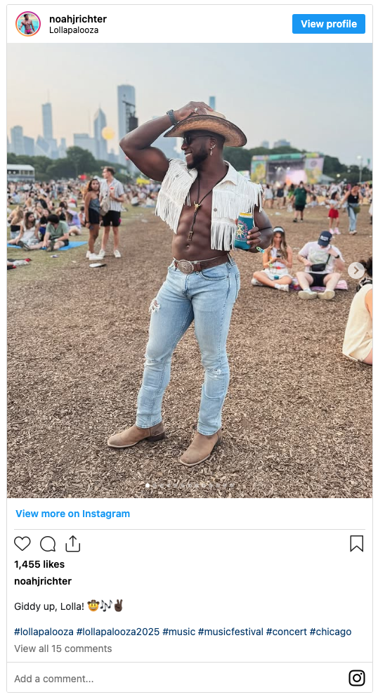 Noah Richter found some cowboy time at Lollapalooza
