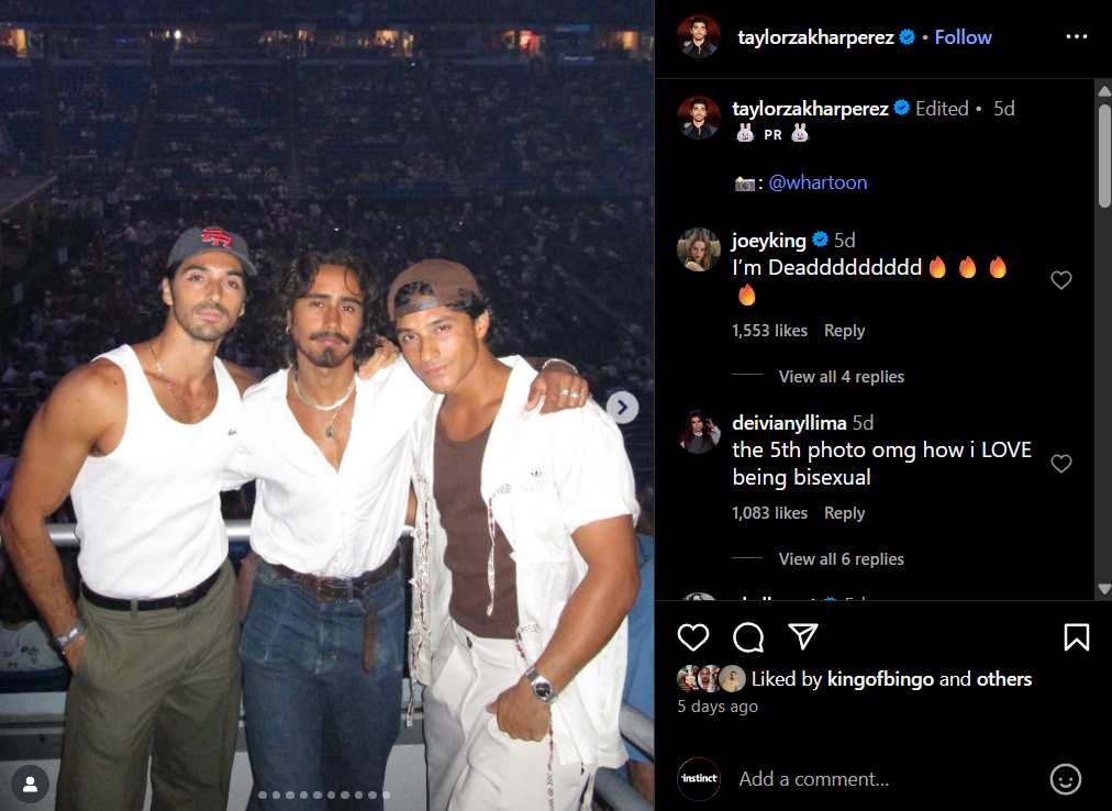 Taylor Zakhar Perez, Michael Cimino, and Brandon Perea