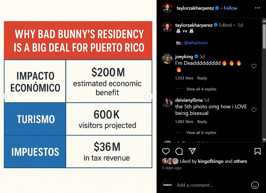 Taylor Zakhar Perez on Bad bunny