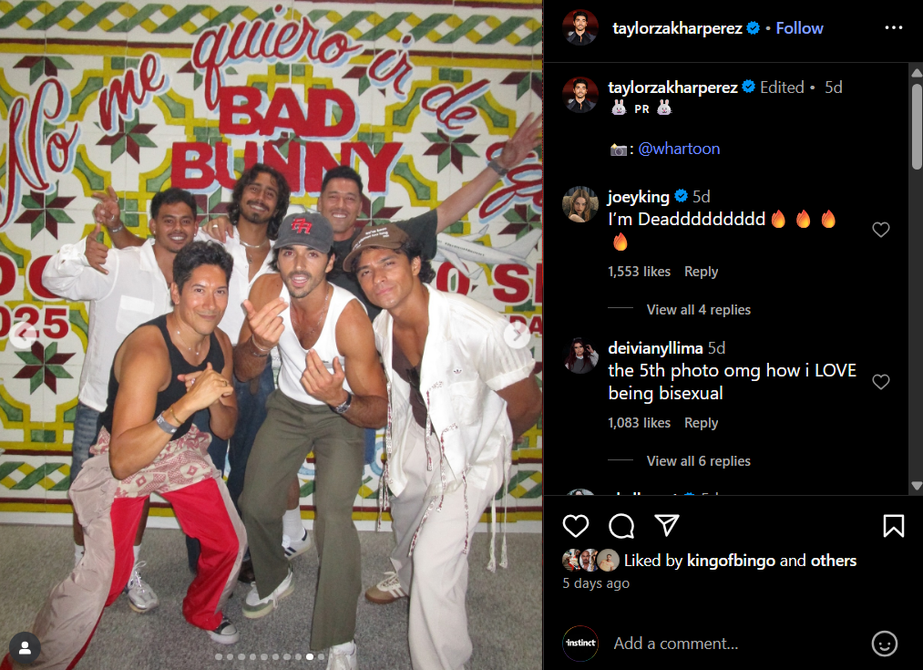 Taylor Zakhar Perez, Michael Cimino, Brandon Perea, and friends