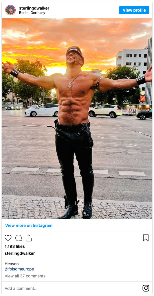 Sterling Walker was in heaven at Folsom Europe in Berlin