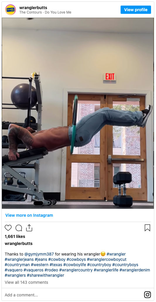 Wrangler butt meet hula-hoop