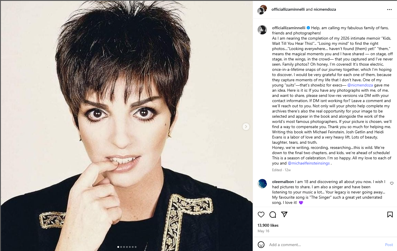 LIza Minelli - instagram