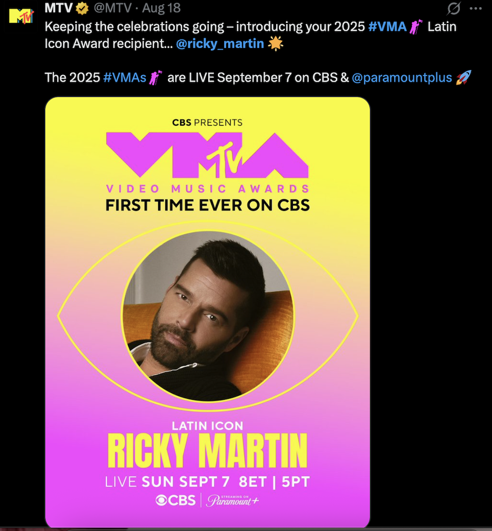 vma ricky martin