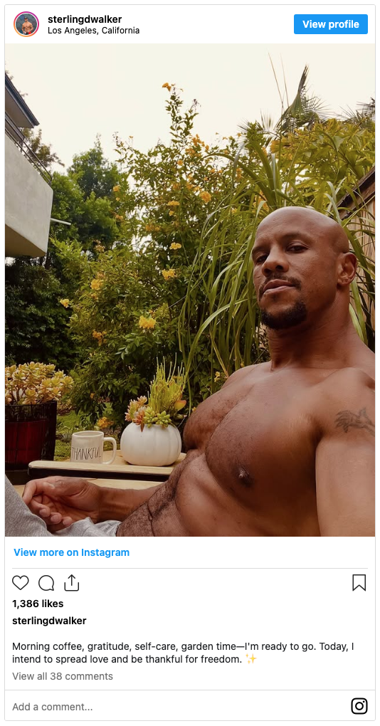 Sterling Walker likes his chill mornings