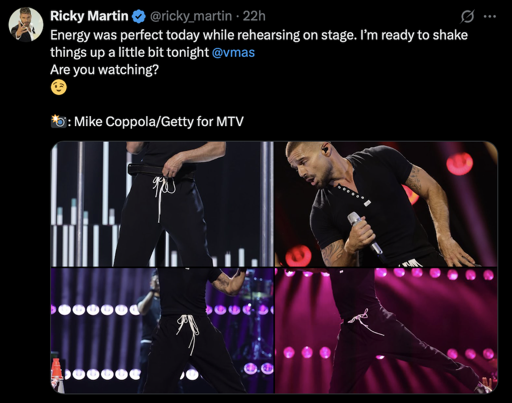 ricky martin rehearsal vma