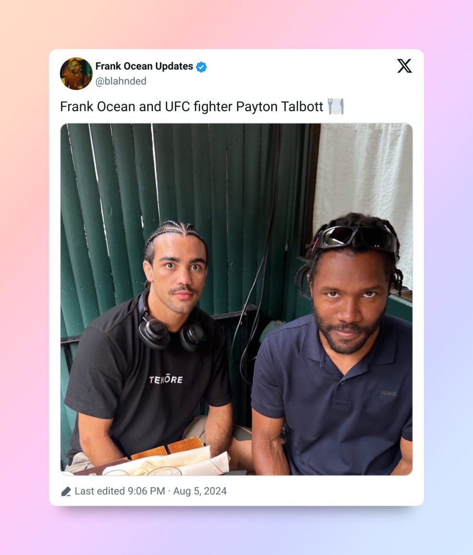 Peyton Talbott and Frank Ocean