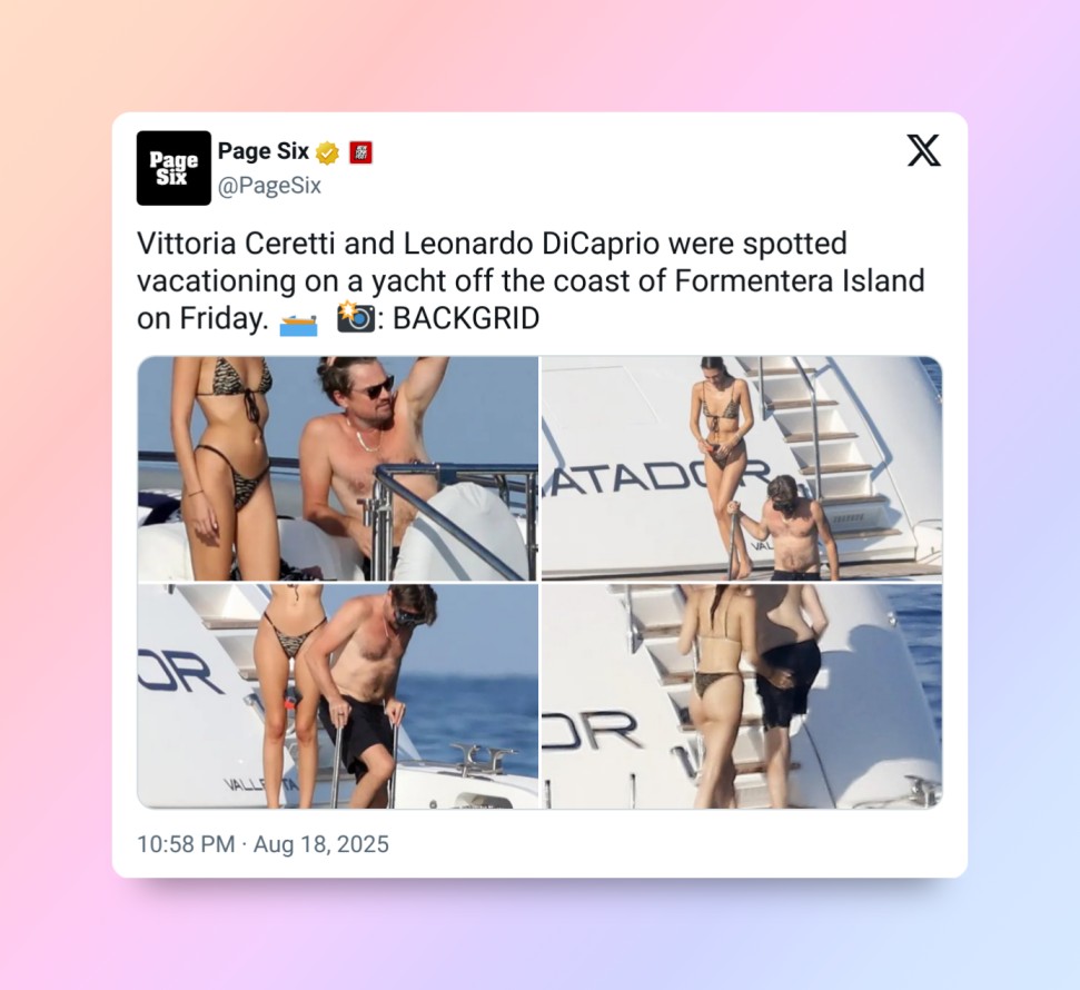 Vittoria Ceretti and Leonardo DiCaprio