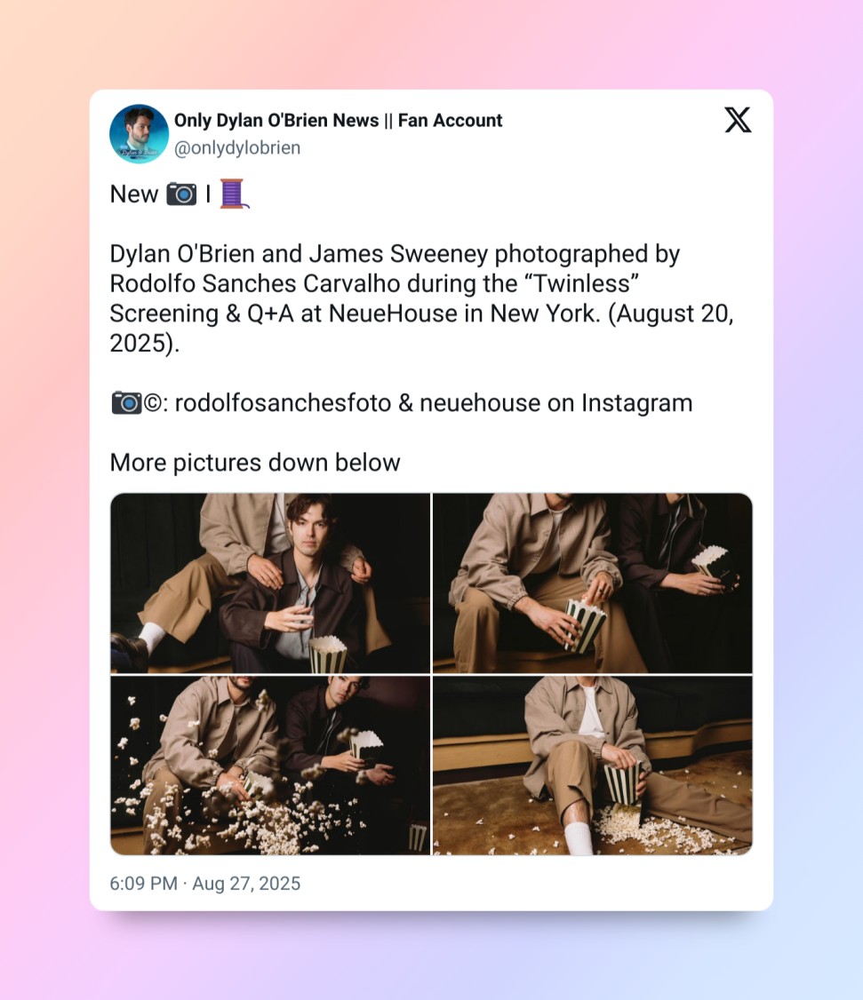 Dylan O'Brien and James Sweeney