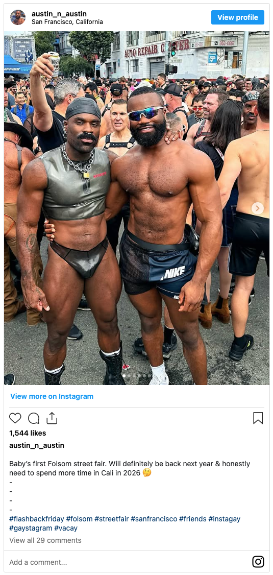 Austin and Alphie took in Folsom Street Fair