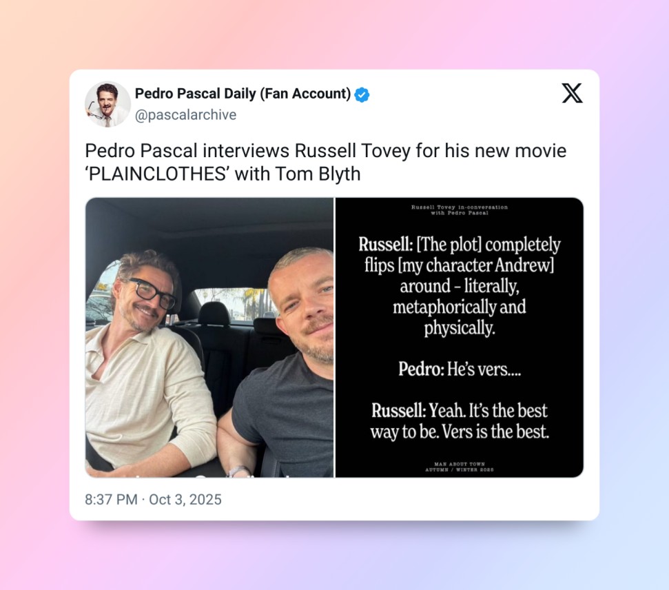 Pedro Pascal and Russell Tovey