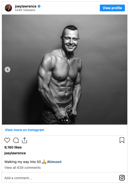 Joey Lawrence looking buff at 50 