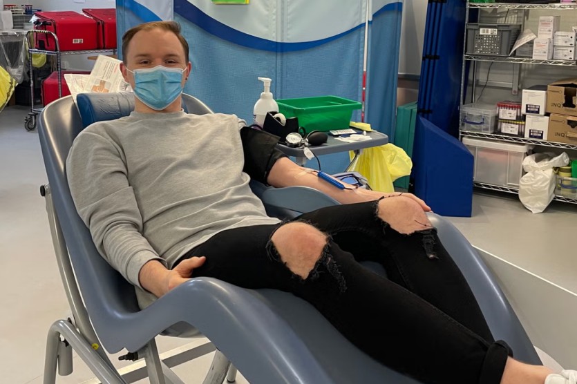 Thomas Yates a gymnastics coach from Westhoughton in Greater Manchester was able to donate for the first time in 2021 NHS Blood and TransplantPA Wire