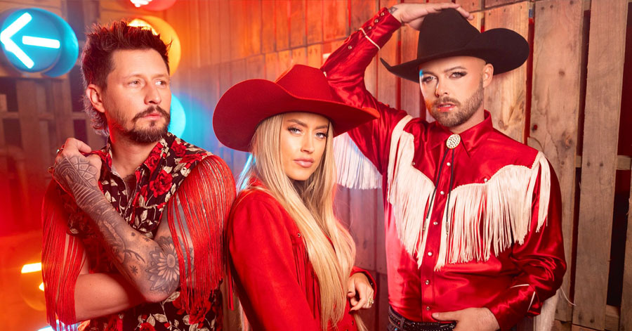 The Cowgays - Chris Housman, Adam Mac, and Brooke Eden (photo: Ford Fairchild)