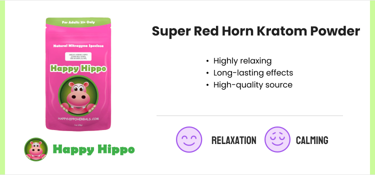 Happy Hippo Super Red Horn Kratom Powder