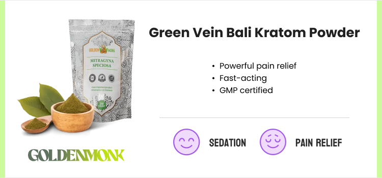 Golden Monk Green Vein Bali Kratom Powder