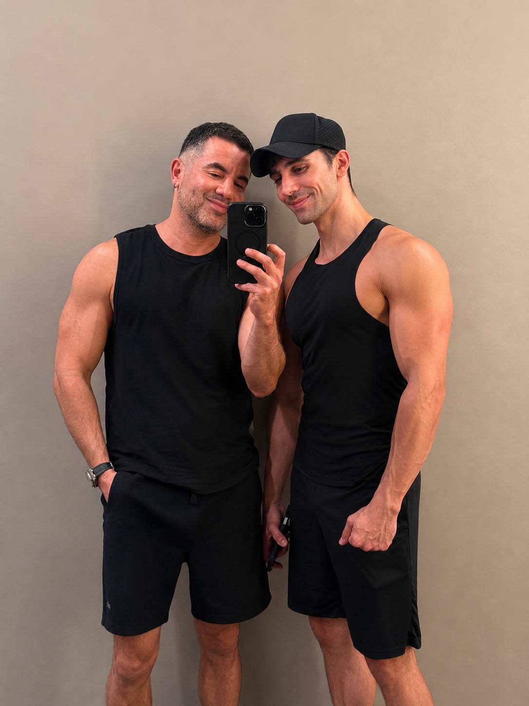 Ali Kavoussi and a friend pause their workout for a quick selfie