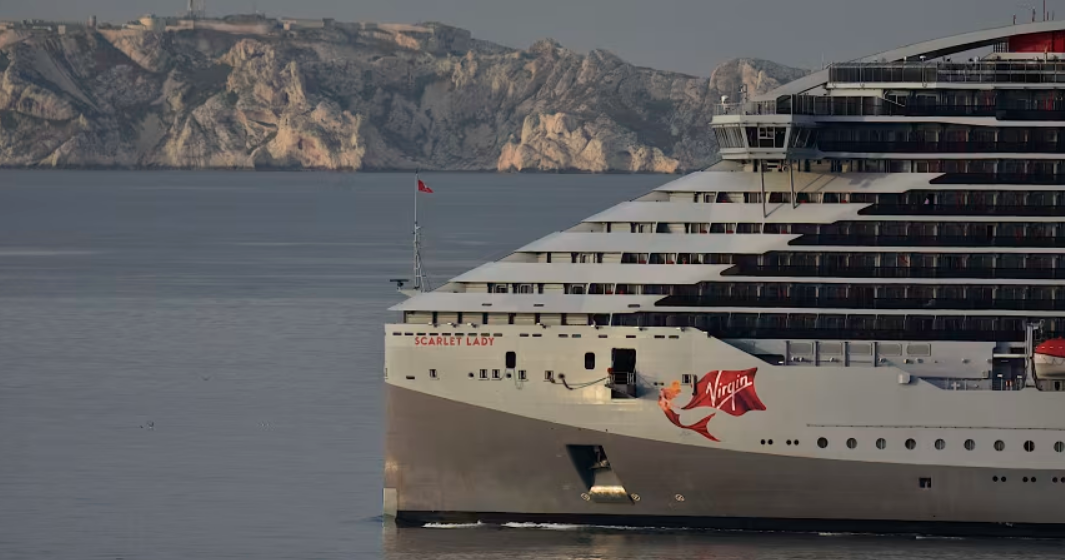 The cruise ship Scarlet Lady pictured above on a previous voyage arrives at the French port of Marseille on May 27 2024. Gerard BottinoSOPA ImagesSipa USAAPFile e1783086556451