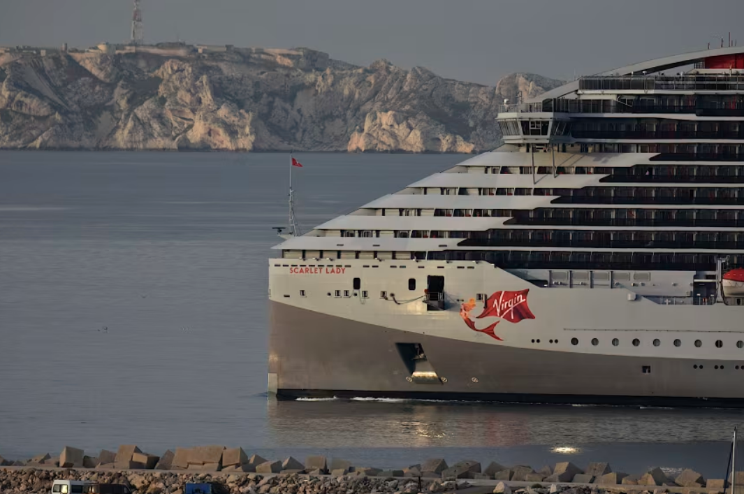 The cruise ship Scarlet Lady pictured above on a previous voyage arrives at the French port of Marseille on May 27 2024. Gerard BottinoSOPA ImagesSipa USAAPFile