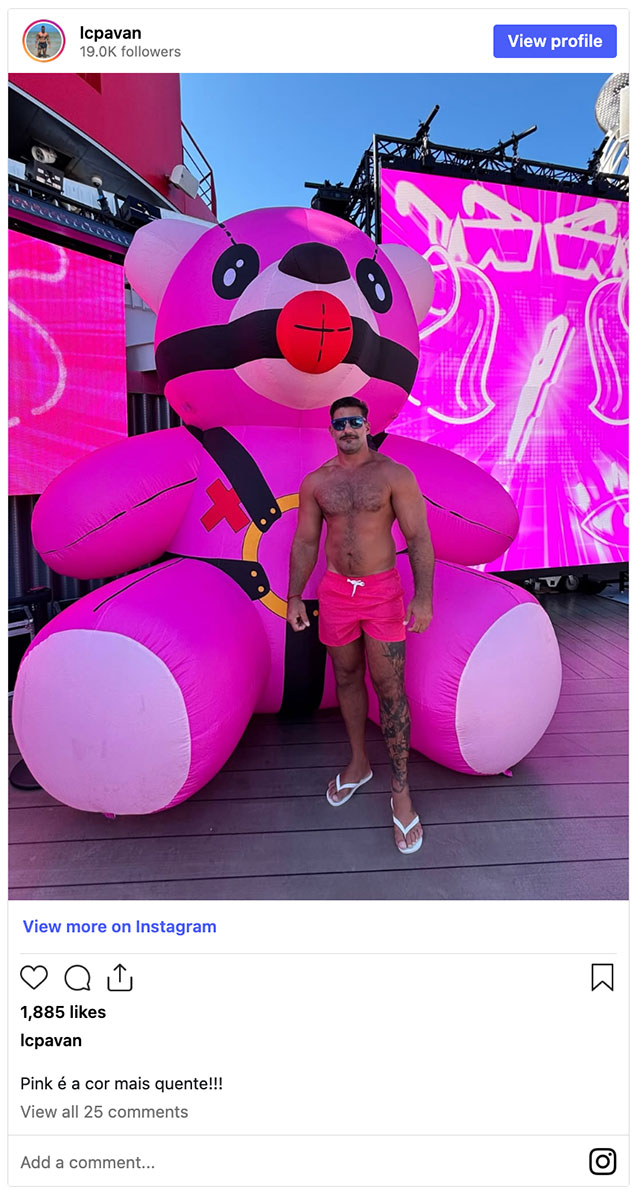 Pcl Pavan at the pink party on the current Atlantis Cruise