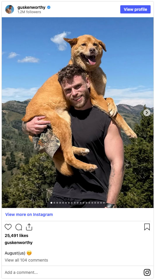 Gus Kenworthy enjoyed the dog days of summer