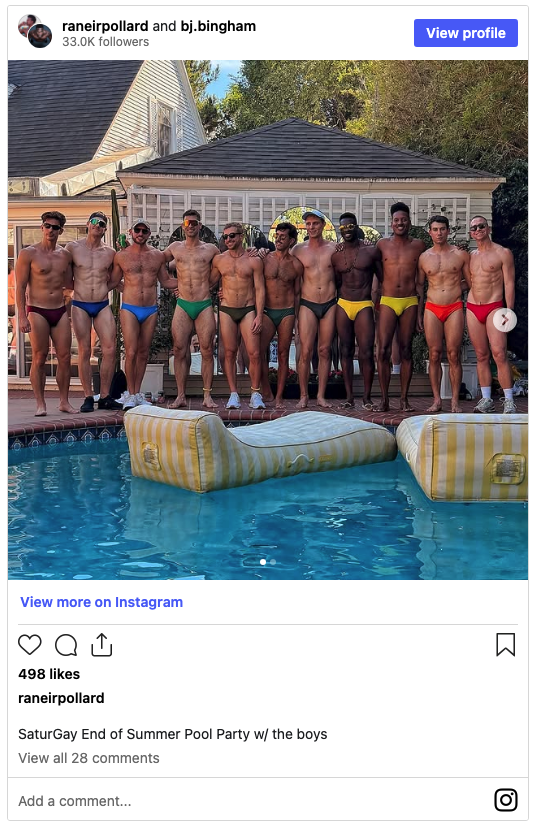 Ranier Pollard and friends had a final summer Saturgay pool party: